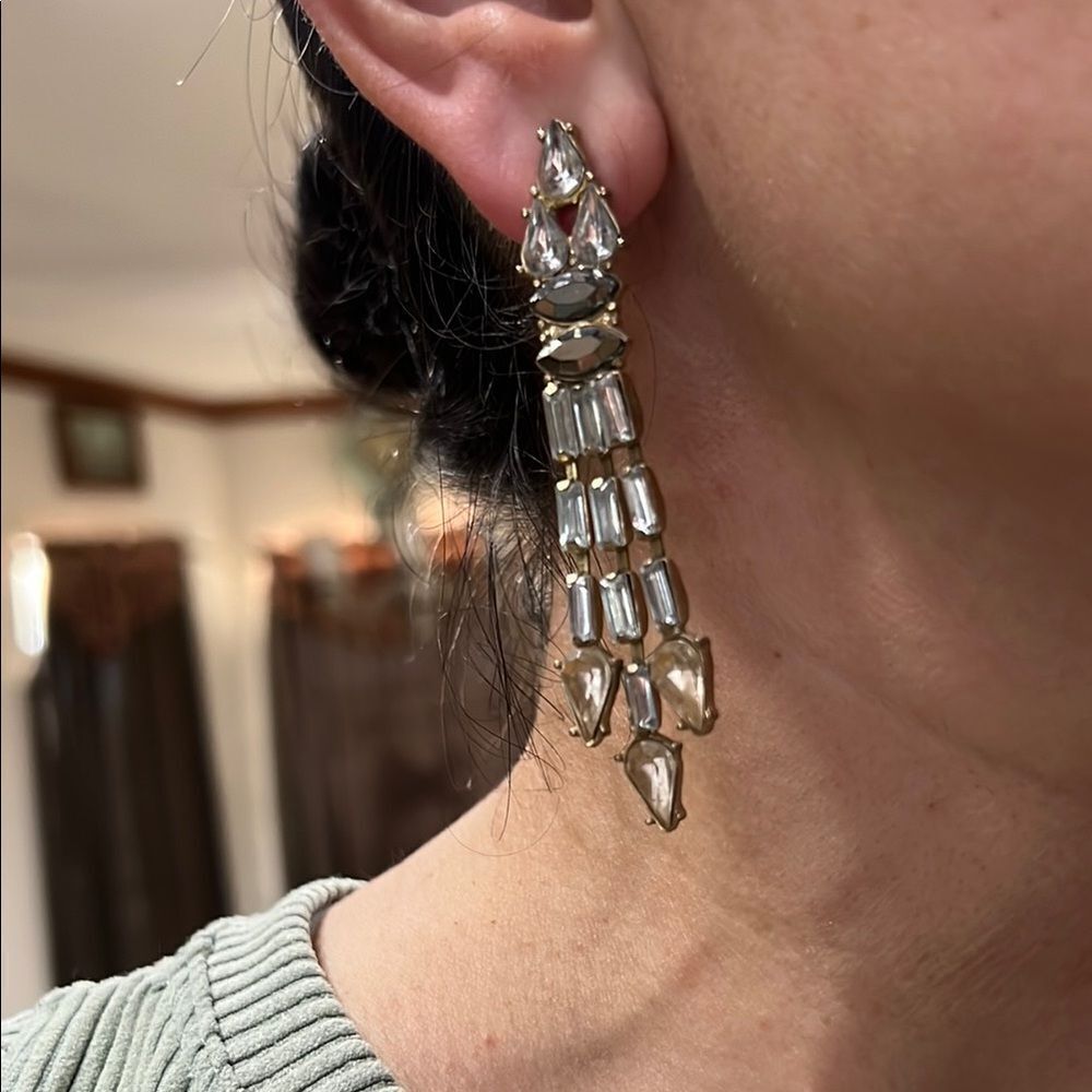 Elegant Gold and Silver Drop Earrings